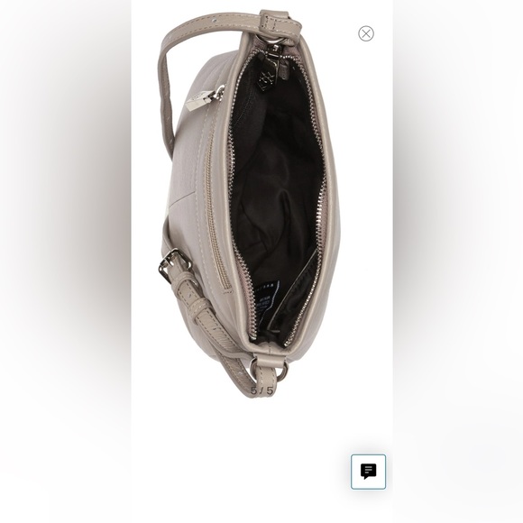 Christopher Kon Celi Small Leather Crossbody Bag in light grey. - Picture 5 of 14